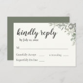 Green Wedding Einladung Reply Card (Vorne/Hinten)