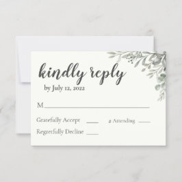 Green Wedding Einladung Reply Card