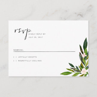 Green Wedding Einladung Set RSVP Card