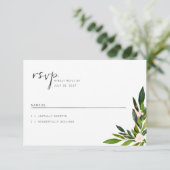 Green Wedding Einladung Set RSVP Card (Stehend Vorderseite)