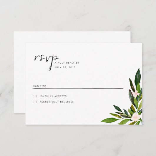 Green Wedding Einladung Set RSVP Card (Vorne/Hinten)