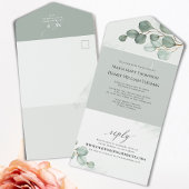 Green Wedding Eukalyptus Greenery Elegant All In One Einladung