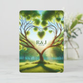 Green Wedding Flat Save the Date Card (Stehend Vorderseite)