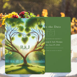 Green Wedding Flat Save the Date Card