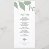 Green Wedding Foliage Menu Card Menükarte (Vorderseite)