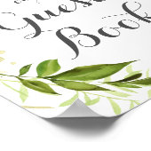 Green Wedding Guest Book Sign, Rustikale Grüne Poster (Ecke)