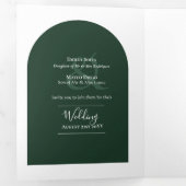 GREEN Wedding Invite Program Menu UAWG Foto Dreifach Gefaltete Einladung (Innen Erste Seite)