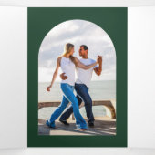 GREEN Wedding Invite Program Menu UAWG Foto Dreifach Gefaltete Einladung (Innenseite Mitte)