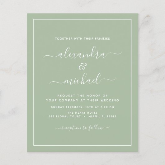 Green Wedding mit Foto Einladung Fl. Flyer (Vorne)