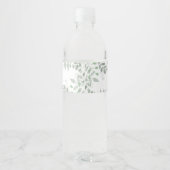 Green Wedding Personalisiert Water Flasche Label Wasserflaschenetikett (Rückseite)