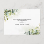 Green Wedding Reception Enclosure Card Begleitkarte (Rückseite)