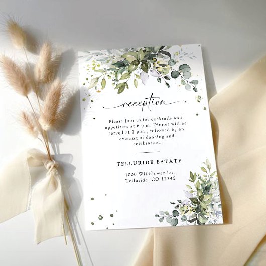Green Wedding Reception Enclosure Card Begleitkarte