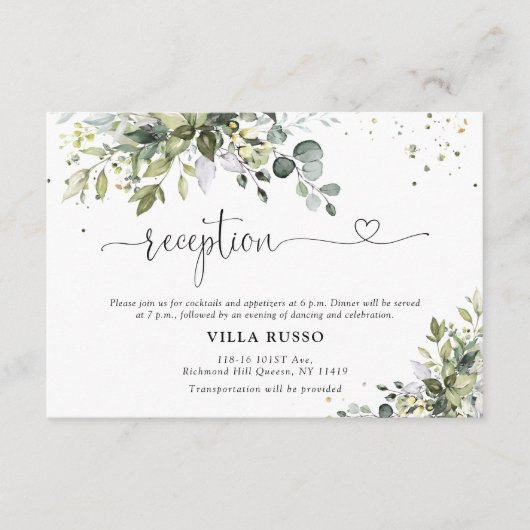 Green Wedding Reception Enclosure Card Begleitkarte (Vorderseite)