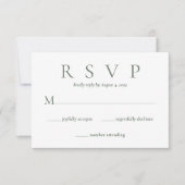 Green Wedding Response Card RSVP Karte (Vorderseite)