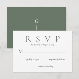 Green Wedding Response Card RSVP Karte