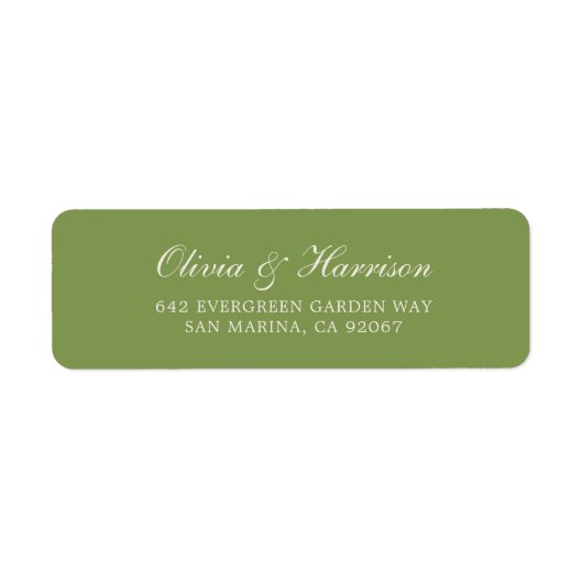Green Wedding Return Address Label (Vorne)