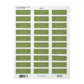 Green Wedding Return Address Label (Vorne)