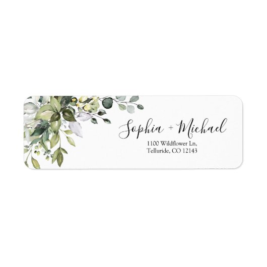 Green Wedding Return Address Label (Vorne)