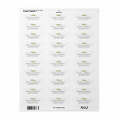 Green Wedding Return Address Label Rustikale Veget (Vorne)