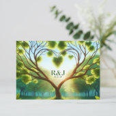 Green Wedding RSVP Enclosure Card Begleitkarte (Stehend Vorderseite)