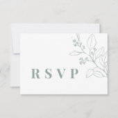 Green Wedding RSVP QR Code Card Mitteilungskarte (Vorderseite)