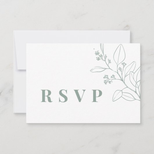 Green Wedding RSVP QR Code Card Mitteilungskarte (Vorderseite)