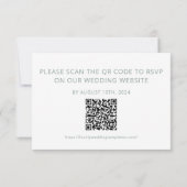 Green Wedding RSVP QR Code Card Mitteilungskarte (Rückseite)
