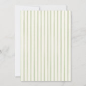 Green Wedding Striped Invitation  Einladung (Rückseite)