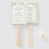 Green Wedding Striped Program Fächer (Vorne und Hinten)