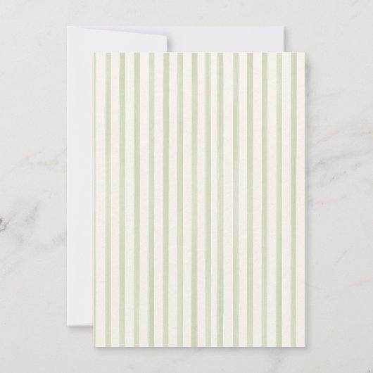 Green Wedding Striped Save The Date (Rückseite)