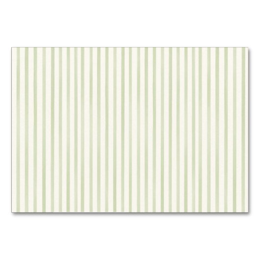 Green Wedding Striped Table Card Tischnummer (Rückseite)
