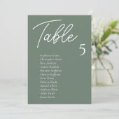 Green Wedding Table Cards Einladung (Stehend Vorderseite)