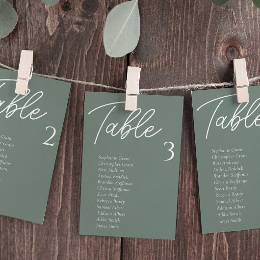 Green Wedding Table Cards Einladung