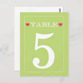 Green Wedding Tischnummer Cards (Vorne/Hinten)