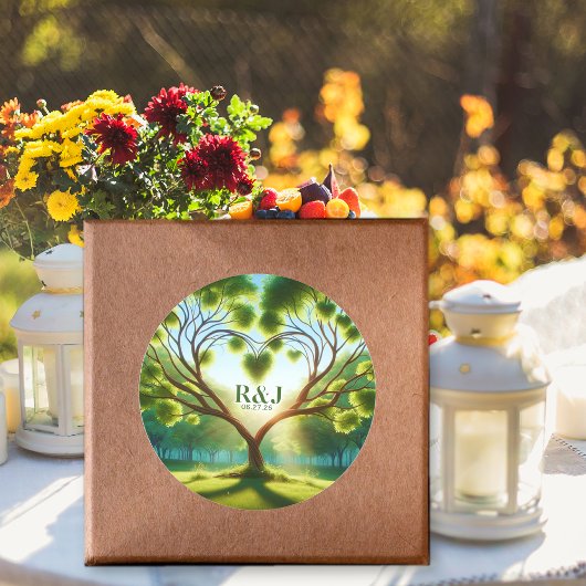 Green Wedle Couple Monogram Sticker