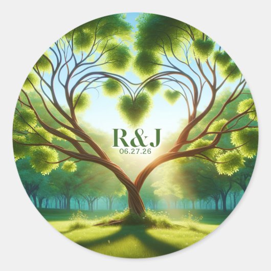 Green Wedle Couple Monogram Sticker (Vorderseite)