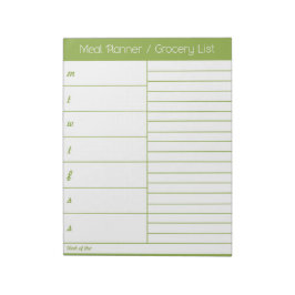 Green Weekly Meal Planner - Einkaufsliste Notizblock