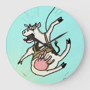 Green Weenii "COWABUNGEE"! Wall-Uhr Große Wanduhr