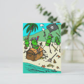 Green Weenii "Pirate Party" Postkarte (Stehend Vorderseite)