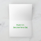 Green Weenii "Shepherds Pie" St Patrick's Day Card Karte (Innenseite)