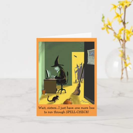 Green Weenii "Zauberer-Karo" - Note Card Karte (Gelbe Blume)