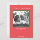 Green Weihnachts-Fotokarte Feiertagskarte (Rückseite)