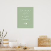 Green Welcome to Wedding Sign Poster (Küche)