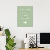 Green Welcome to Wedding Sign Poster (Heimbüro)