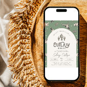 Green Western Baby Shower Invitation Einladung