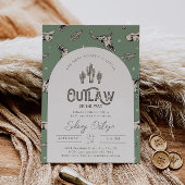 Green Western Baby Shower Invitation Einladung