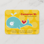 Green Whale Kid-Foto-Profil des niedlichen Cartoon Visitenkarte (Vorderseite)
