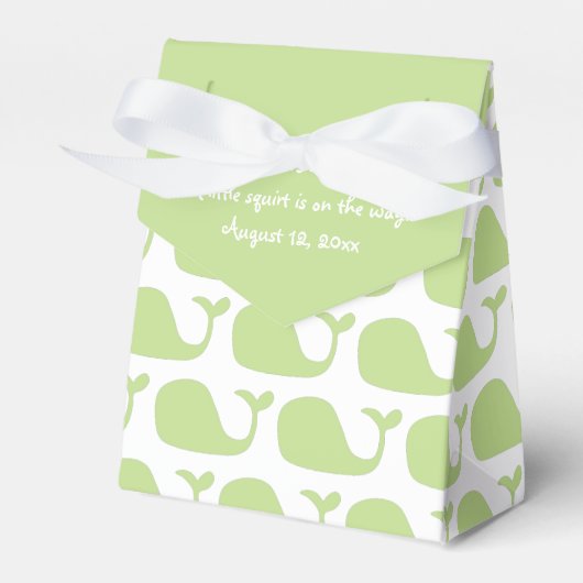 Green Whale Theme Baby Dusche Fevor Box Geschenkschachtel (Vorderseite)