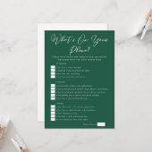 Green What's On Your Phone Bridal Shower Karte (Vorderseite/Rückseite Beispiel)