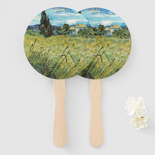 Green Wheat Field Vincent van Gogh Fächer (Vorne und Hinten)